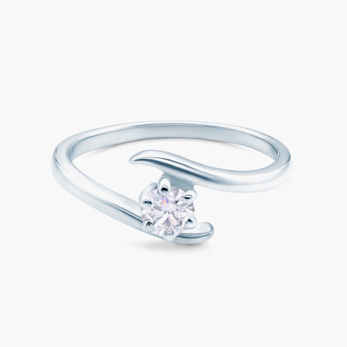 Pierścionek zaręczynowy SAVICKI: białe złoto, diament